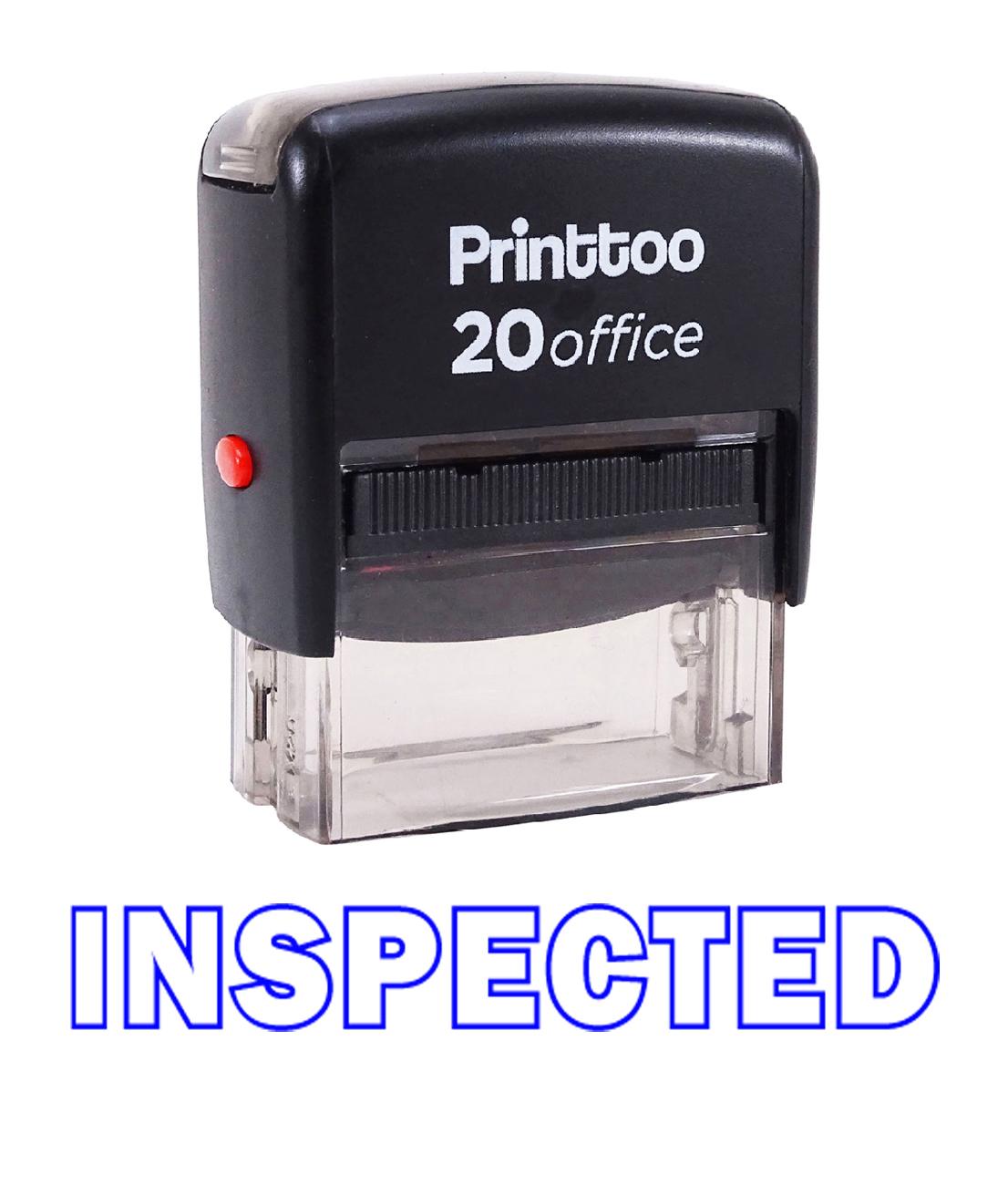 

Printtoo Rubber Stamp Office Stationary INSPECTED Self Inking Custom 14 mm x 38 mm (Approx) синій