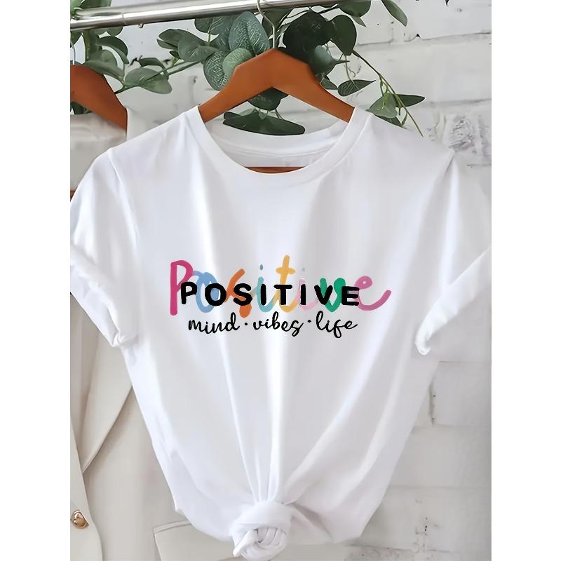 European sizes Letter Print Casual Women'S Summer Clothing, New Short-Sleeve T-Shirt for Spring And Summer