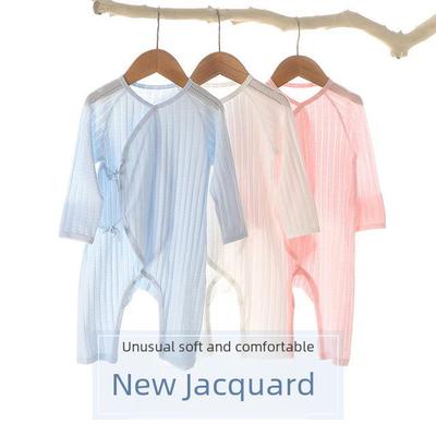 Newborn Summer Long-Sleeve Romper with Belly Protection