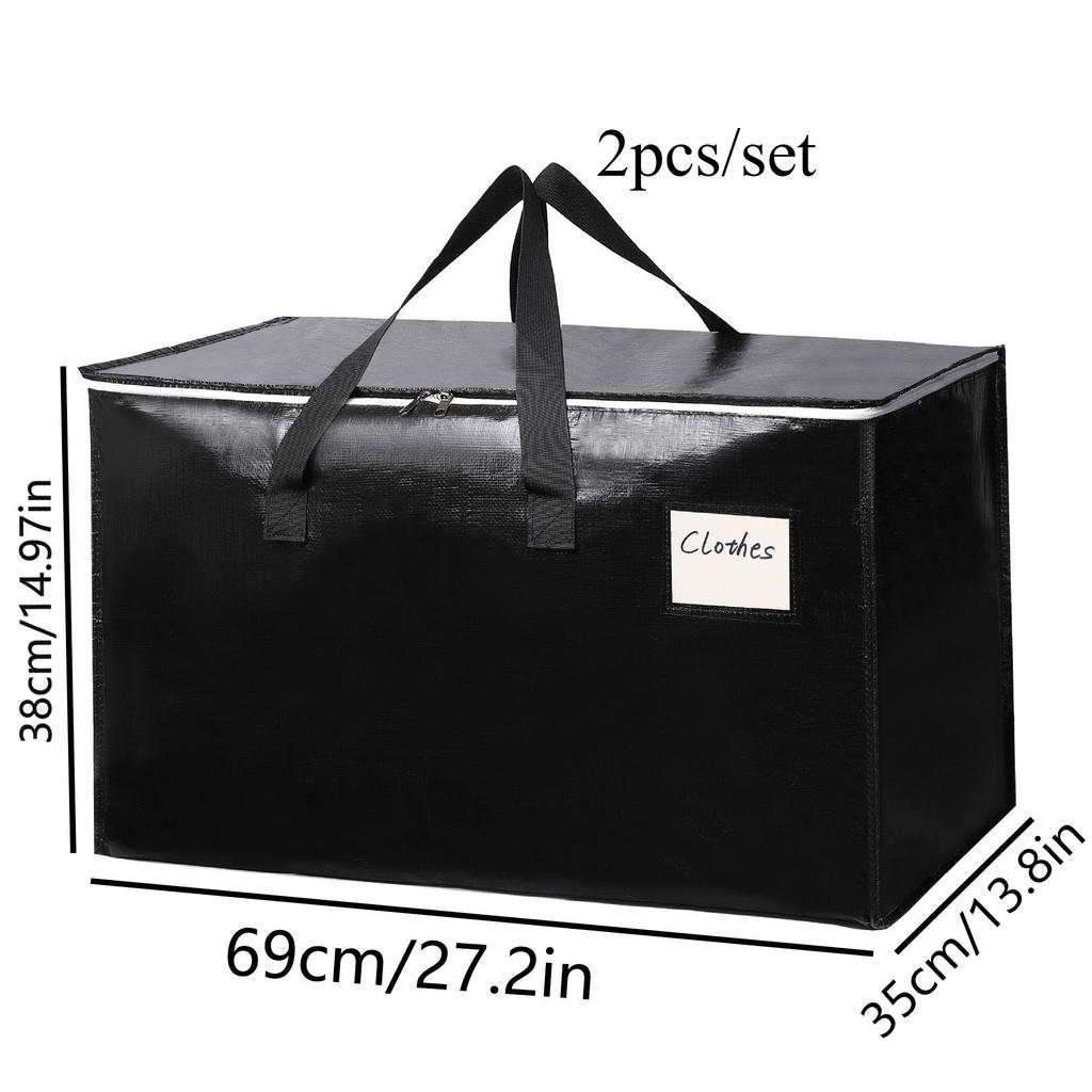 2 Stück Gewebte PP Aufbewahrungstaschen Wasserdicht mit Reißverschlussgriffen Schwerlast Umzugstaschen Alternative Umzugskartons zum Gepäckpacken