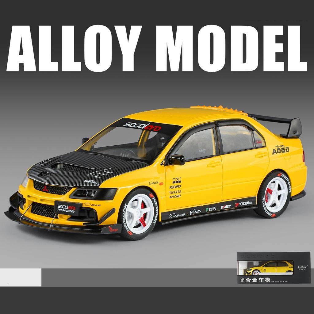 cwtnuk1 1/24 Mitsubishi EVO 9 JDM Super Sport Racing Toy Car Diecast Metal Rally Miniature Sound & Light Gift For Kid Boy Collection