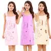 Variety of Wearable Bath Towels Beauty Salons Microfiber Cartoon Printing Women's Suspenders Bath Skirts, Foreign Trade Beach Towels