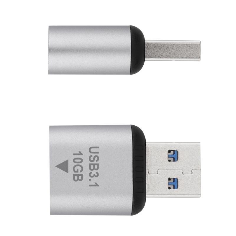 Mini adapter USB 3.1 do typu C, męski i żeński, złącze do szybkiego przesyłania danych i ładowania typu C, 10 Gb/s