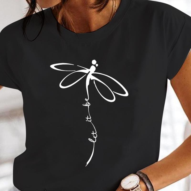 

Женская летняя белая футболка с короткими рукавами и круглым воротником с принтом XXXL