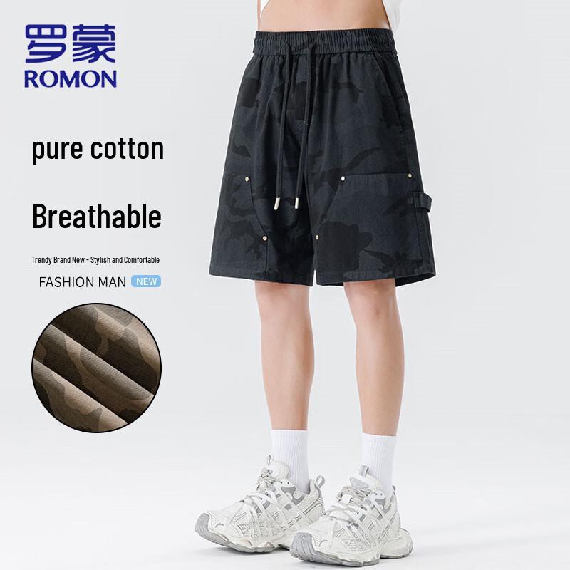 Romon Men s Camouflage Cotton Casual Shorts M