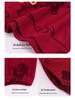Newlywed Red Long Sleeve Cotton Couple Pajamas - Spring/Autumn Style