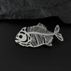 Elegant Stainless Steel Brooch Plated Corsage Pin Hollow Fish Bone Brooch  Clothes Accessories