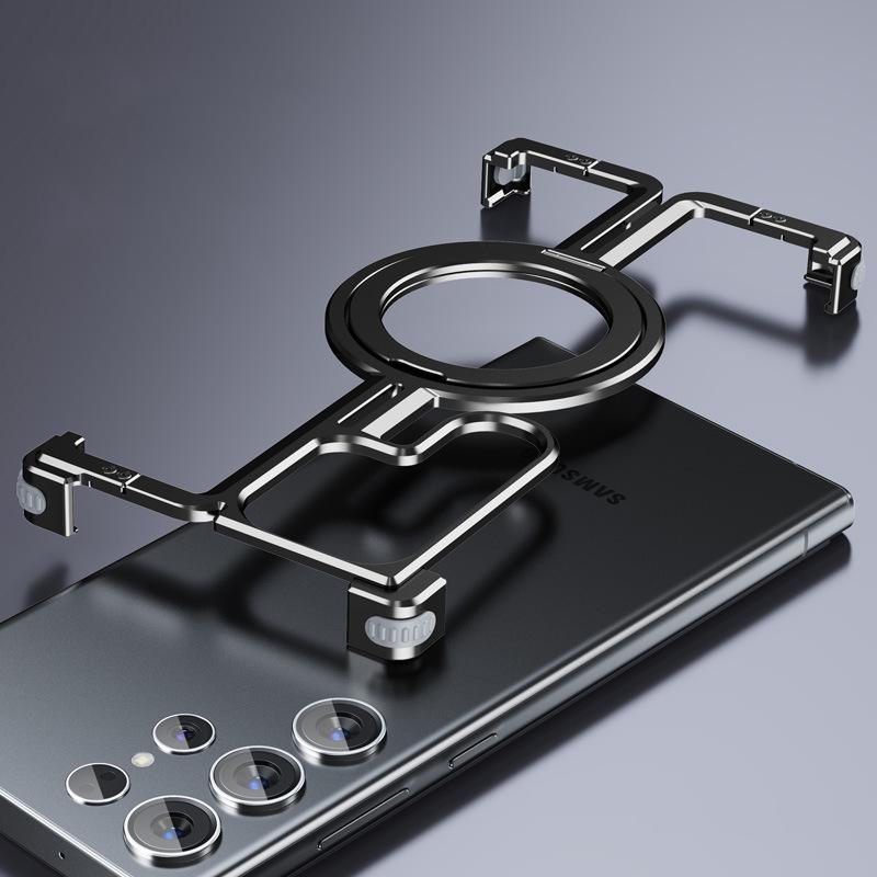 

Для Samsung Galaxy S23 S24 Ultra Phone Case металевий алюмінієвий сплав Magnetic Magsafe Case автомобільний тримач телефону Бампер Захисна кришка For Galaxy S24 Plus чорний