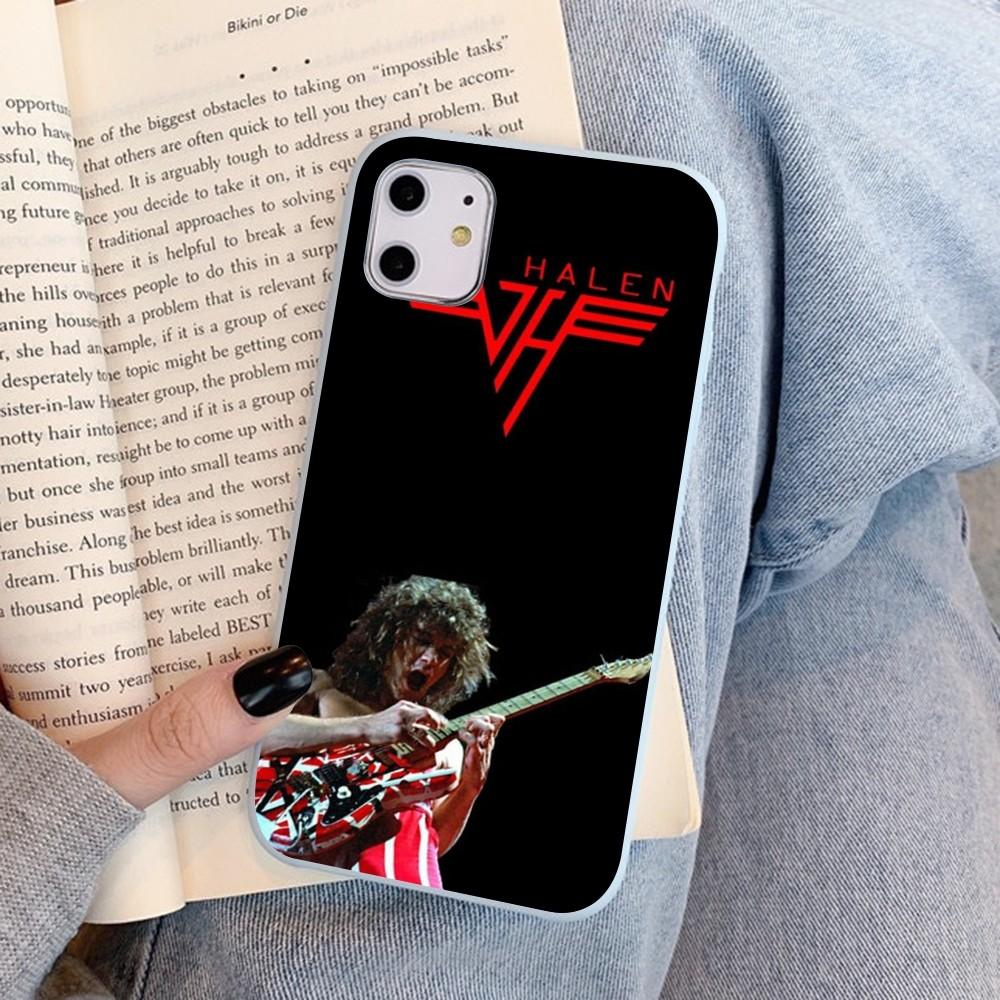 

E-Eddie V-Van-Halen Music Guitar Phone Case For IPhone 14 11 12 13 Mini Pro Xs Max 8 7 6 6S Plus X XR Solid Candy Color Case iphone Xs Max