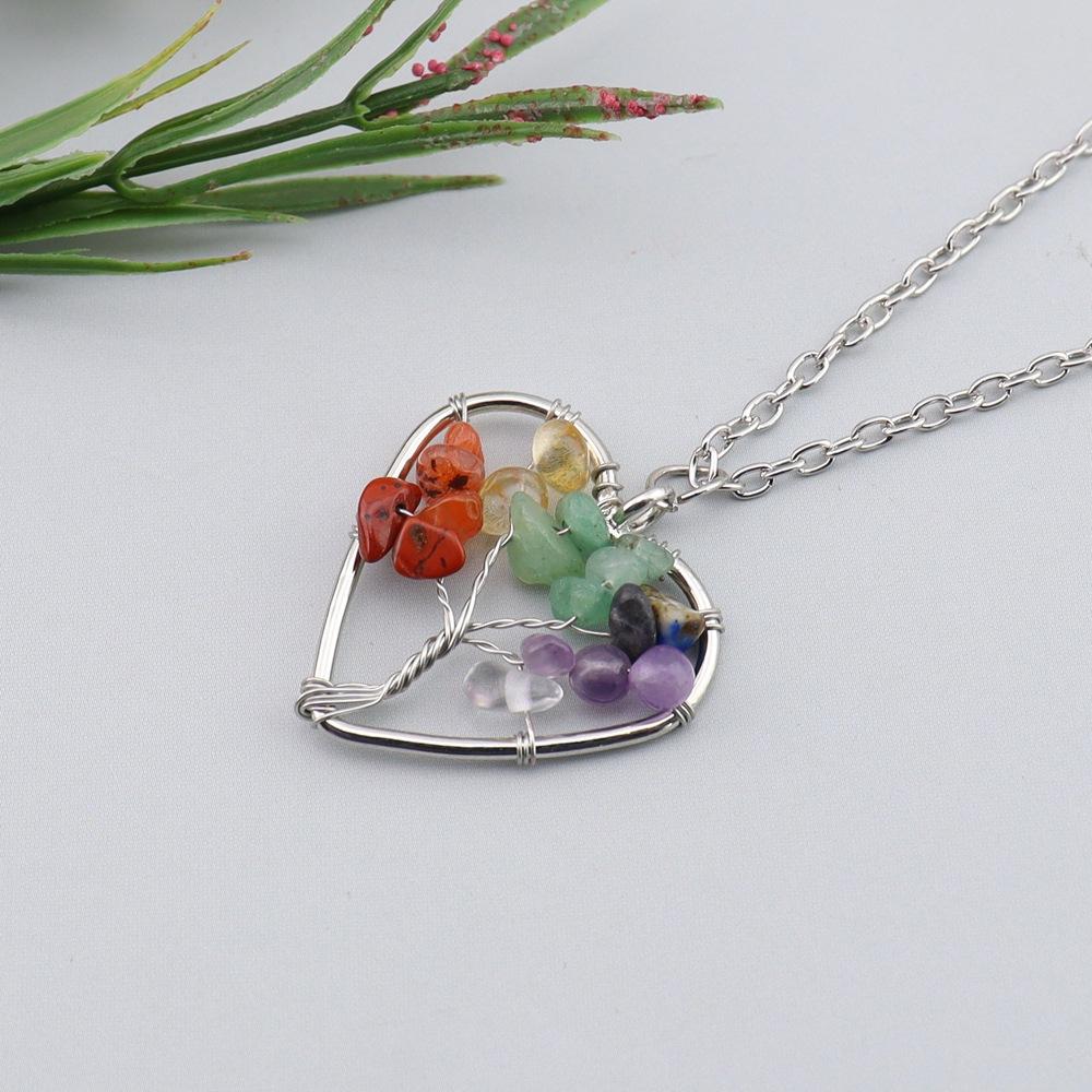

Natural Gravel Crystal Life Tree, Colorful Natural Stone Fortune Tree Necklace Direct Sales N796