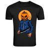 Pumpkin Head Killer With Knife Horror Graphic T-Shirt
