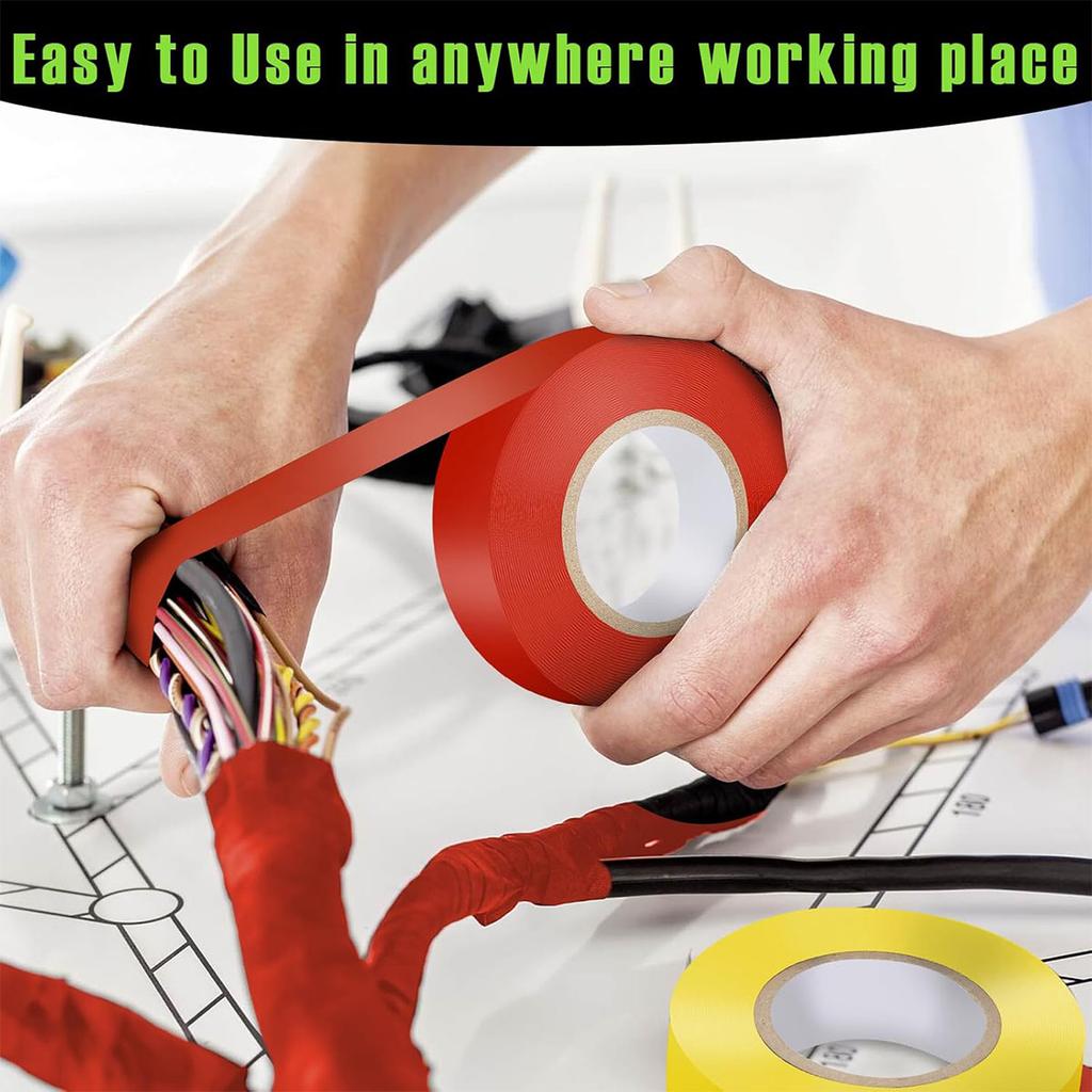 6 st Regnbågsfärgad Vinyl Nålrandstejp, 16mmx6m/0.63x236 tum för Elektriker, Skolgym Markering Golv, Hantverk, Fordon