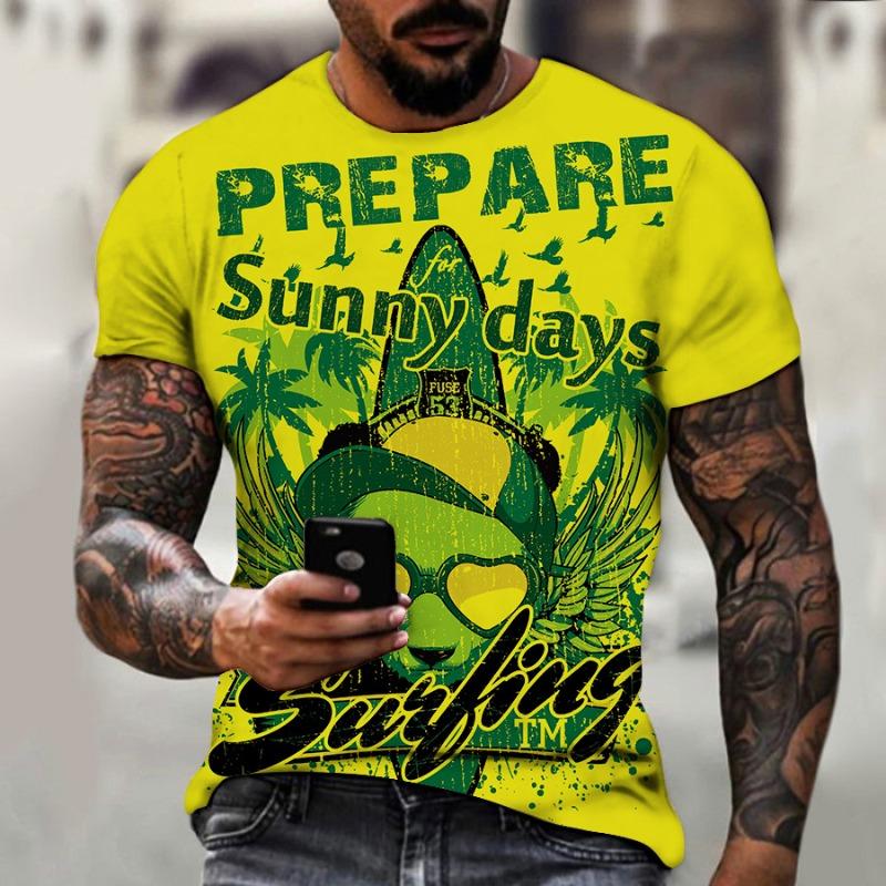 Men's 3D Printed T-Shirt Colorful Skull Pattern Print Short Sleeve O-Neck Pullover Casual Top