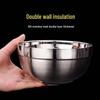 304 Stainless Steel Double-Layer Insulated Rice Bowls, 15cm (10-Pack)