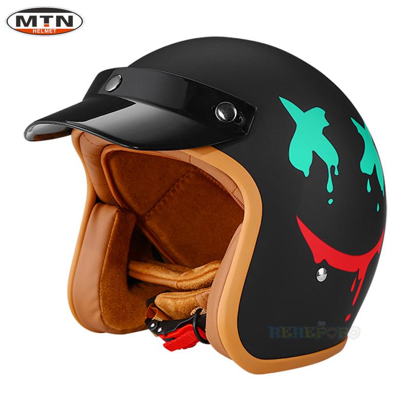 Newly Launched Vintage Motorcycle Helmet DOT Certified Synthetic Leather 3/4 Helmet Jet Mask Helmet 508