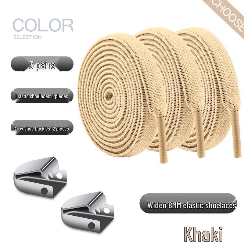 Elastic No-Tie Shoelace Buckle - White Flat for Men, Women, Kids