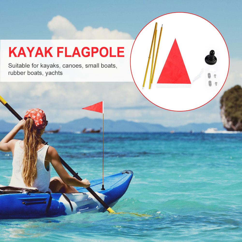 Foldable Boat Flag Mount Set DIY Accessories Kayak Flag Rod Holder Mount Tear Adjustable Pole for Fishing Canoe Yacht China Mainland