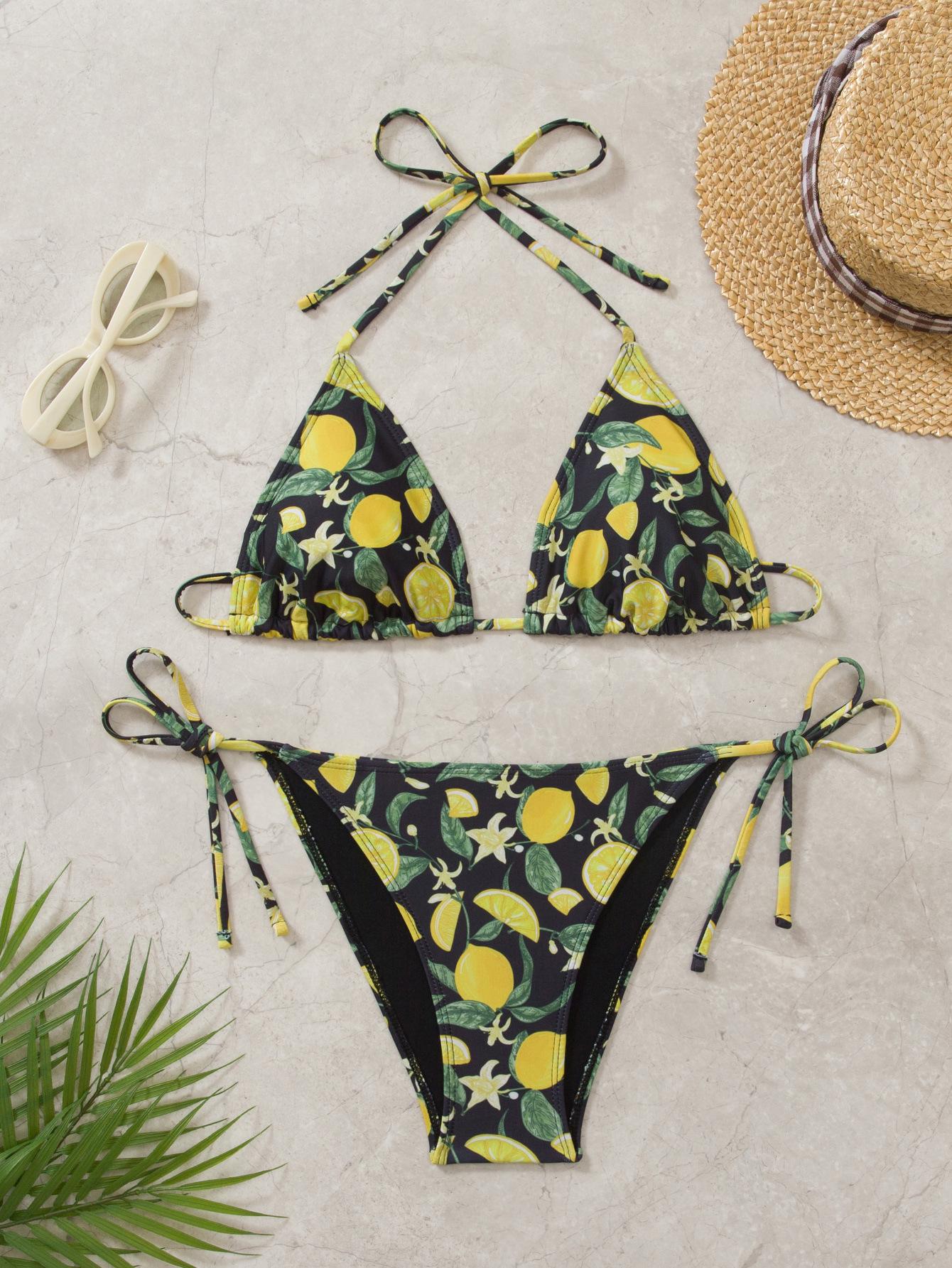 

Европейский и американский сексуальный раздельный купальник бикини на завязках для женщин Large