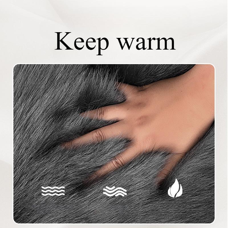 Warm Plush Car Seat Covers Universal Long Wool Fur Car Front Seat Protect Cushion Mat Warm Thick Plush Cushion Seat Cover