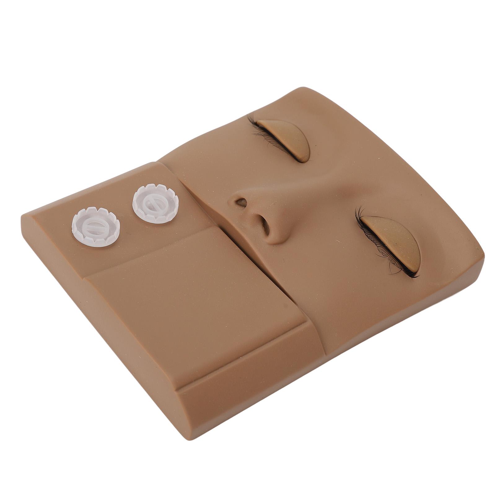 

Манекен головы для наращивания ресниц, сменное веко, практика наращивания ресниц, тренировка макияжа, ПВХ, кофейный коричневый