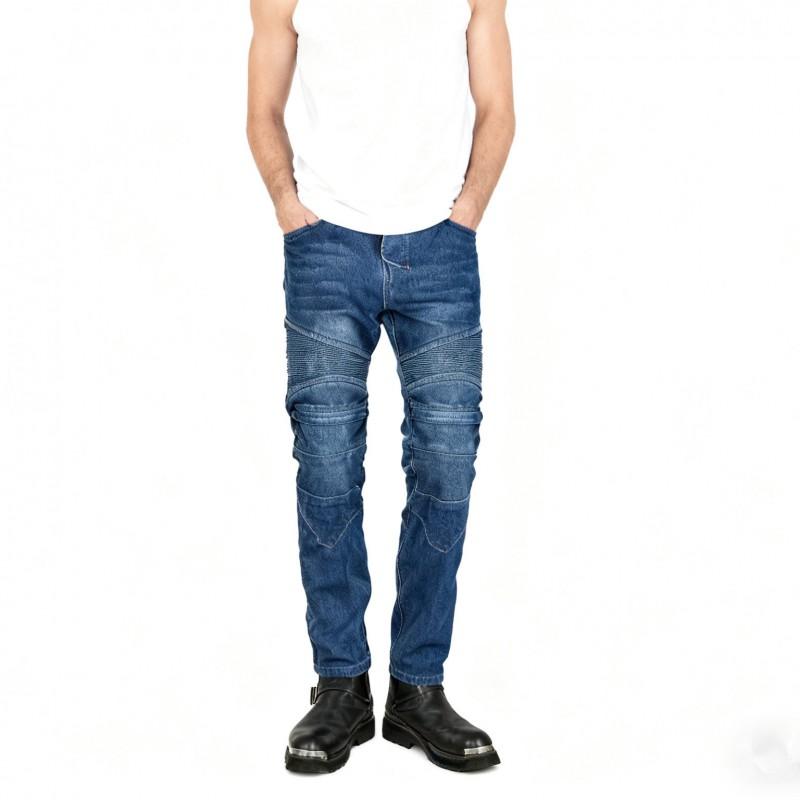 Mens Winter Motorcycle Riding Pants With Thermal Lining Windproof Stretch Denim Biker Casual Use