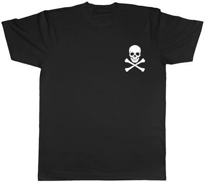 T-shirt Unisex Uomo Donna Gothic con Taschino Design Teschio e Tibie Incrociate
