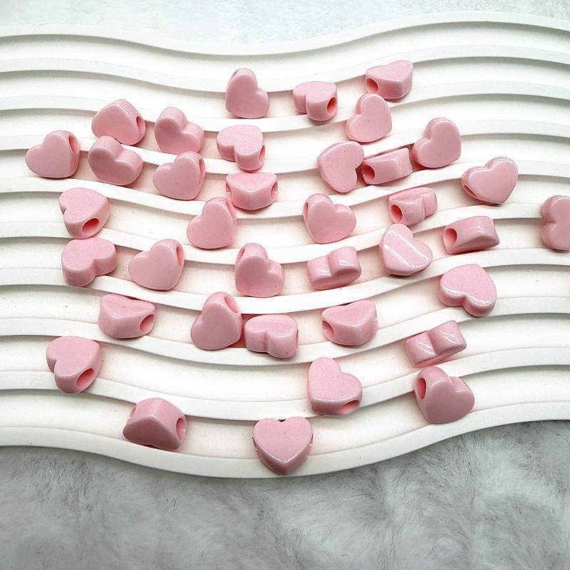 

30pcs14x7mm Candies Colour Big Hole Heart-shaped Acrylic Loose Spacer Beads for Jewelry Making DIY Bracelet Accessories