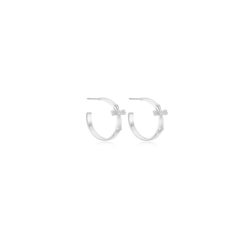 

NIMBUS SHINE CROSS HOOP EARRINGS (S) Silver