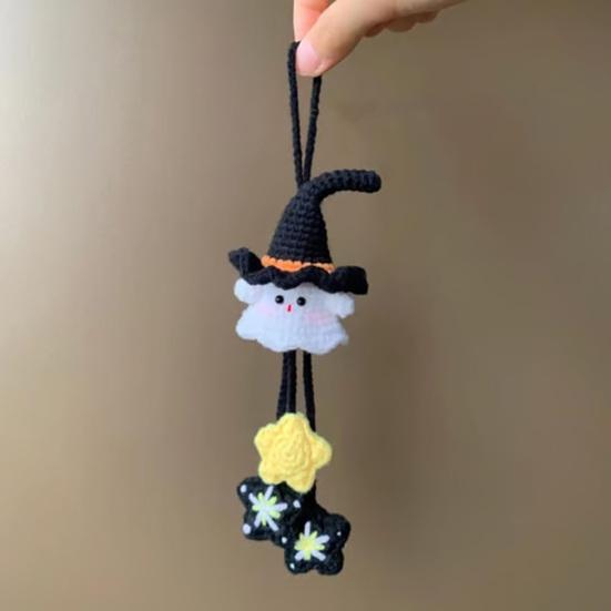 Halloween Pendant 3D Soft Plush Ghost Crochet Kit Festive Holiday Pendant Decoration Whimsical Halloween Accessories