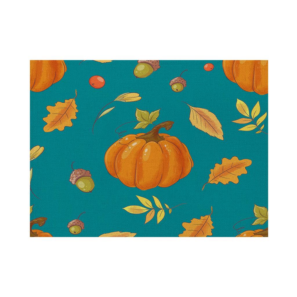 Thanksgiving Printed Linen Placemat, Holiday Decorative Placemat