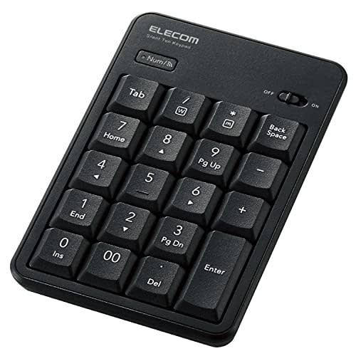 Elecom Numeric Keypad Bluetooth Quiet Design Antibacterial Compatible with Windows/Chrome OS/macOS Black TK-TBM023SKBK
