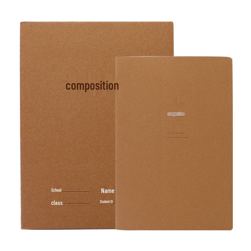 Top Student A5 English Writing Notebook, 16K Grid, Four-Line Practice, Middle School Kraft Paper Homework Book