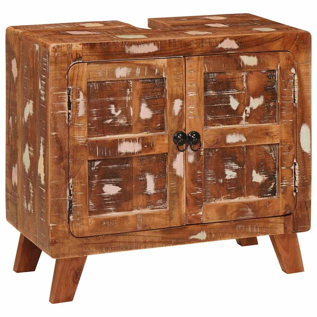 Bathroom Cabinet Made of Solid Reclaimed Wood and Engineered Wood