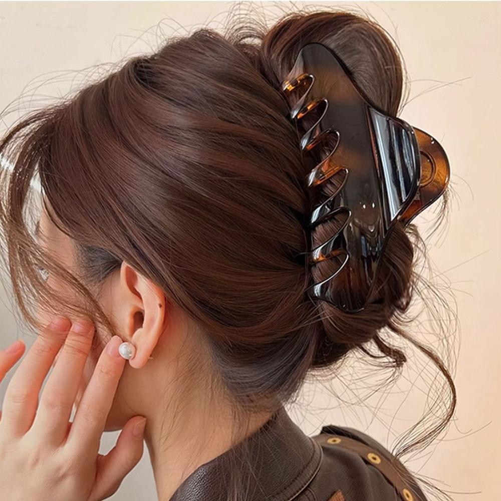Retro Korean Acetate Hair Claw Large Crab Hair Clips Shark Clip Simple Hairpin Ponytail Hair Accessories Woman Girls