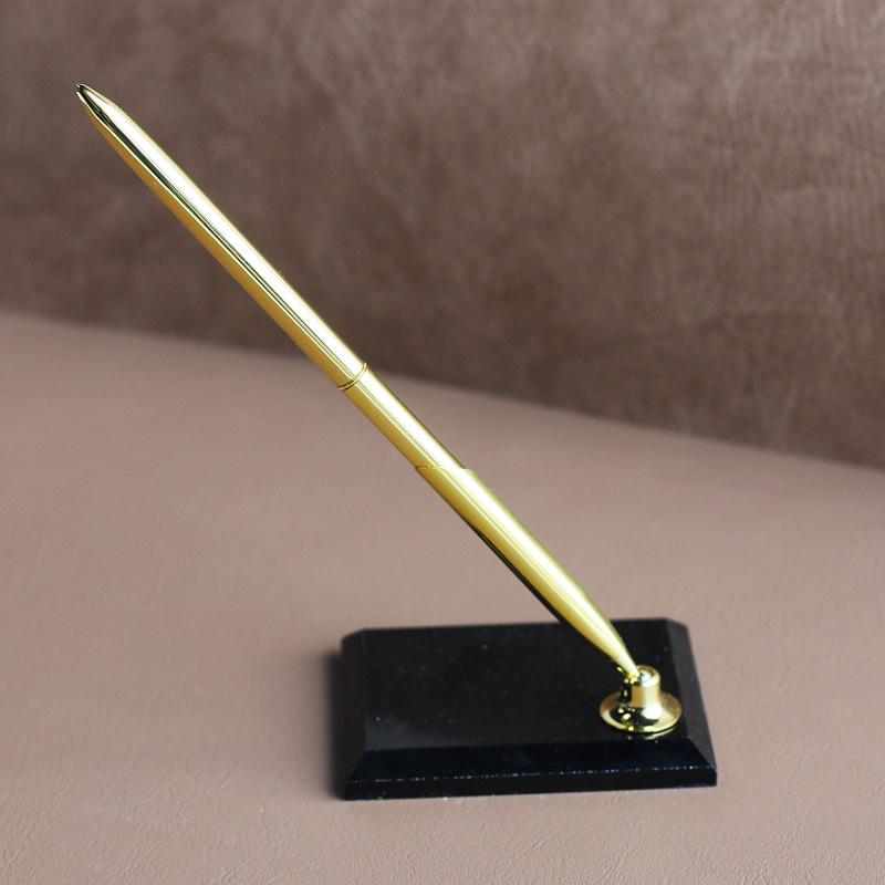 Metal and Acrylic Heart Crystal Pen Holder Set for Office Desk Bullet Type 0.5