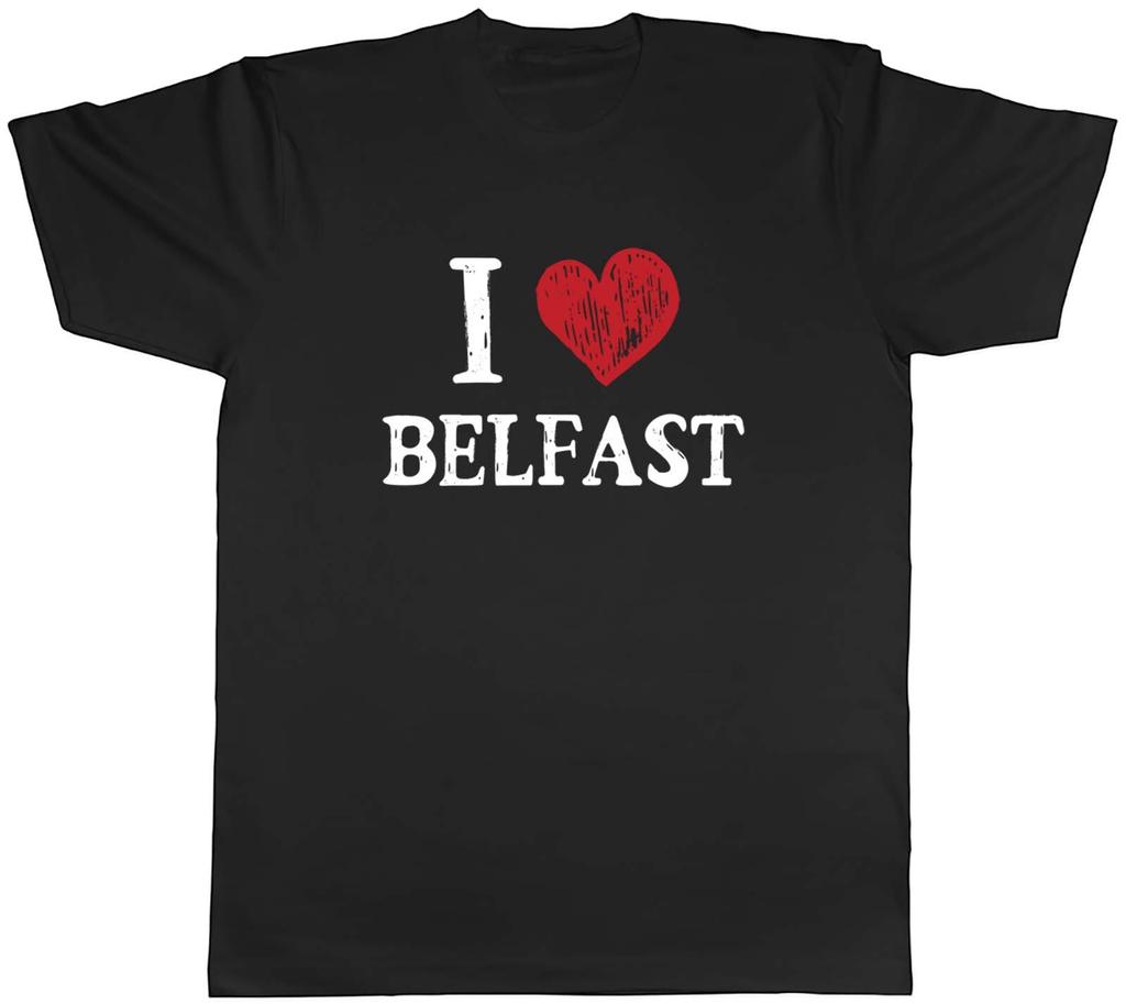 I Love Belfast Mens TShirt Northern Ireland Tee Gift