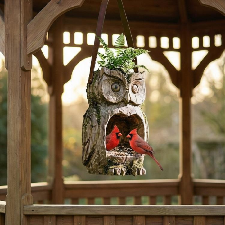 Resin Hanging Bird Feeder Outdoor Bird Feeder Hanging Nut Feeding Multiple Hole Dispenser Holder Food Container