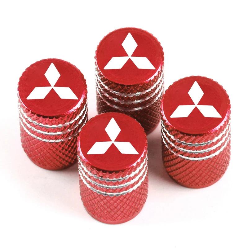 4PCS Aluminum Car Tire Valve Caps for Mitsubishi All Models Outlander Lancer ASX Wheel Rim Valve Stem Cover Dustproof Accessorie