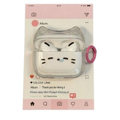With Keyring Sleepy Cat Earphone Case Headphone Protective Case for Airpods 4 3 2 1/ Pro/Pro2