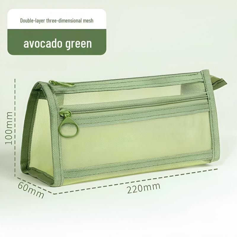 Двухслойная прозрачная сетчатая пенал – 3D большая вместительная сумка для канцелярских принадлежностей для студентов