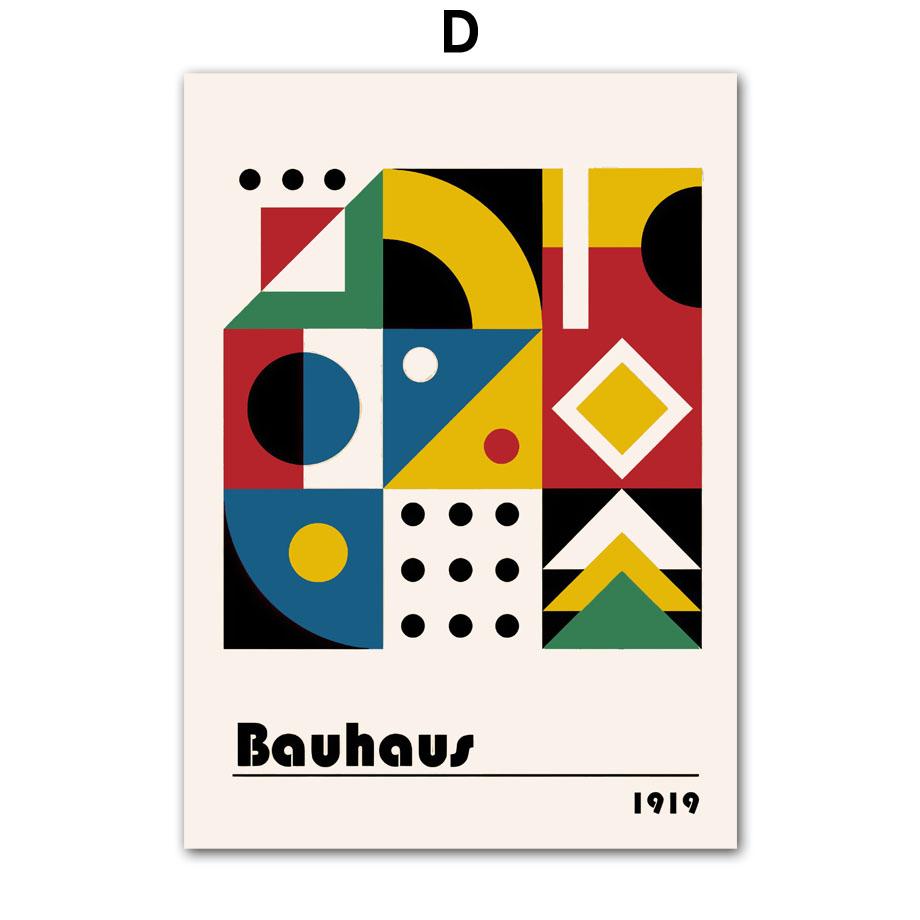 Bauhaus Lines Geometric Figure Wall Art Posters Prints Nordic Abstract Canvas Painting Hotel Bar Pictures For Living Room Decor