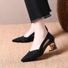 Summer New Thick-heeled Sandals Fried Street High-end Sense One-word with Bag Head Hollow High Heels