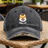 Cute Shiba Inu Graphic Washed Baseball Cap Unisex Cotton Adjustable Snapback Hat for Dog Lovers