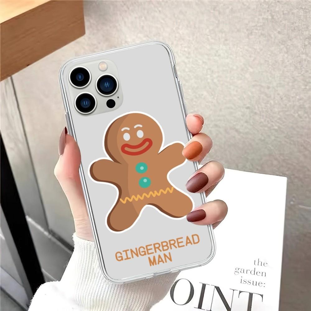 

Милый чехол для телефона с пряничным человечком для iPhone 15 12 Mini 13 14 Pro XS Max X 11pro Max SE XR, прозрачный чехол iPhone11PROMAX