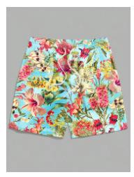 Summer 2025 3D-printed Men's Resort Shorts with Palm Trees and Exotic Flowers