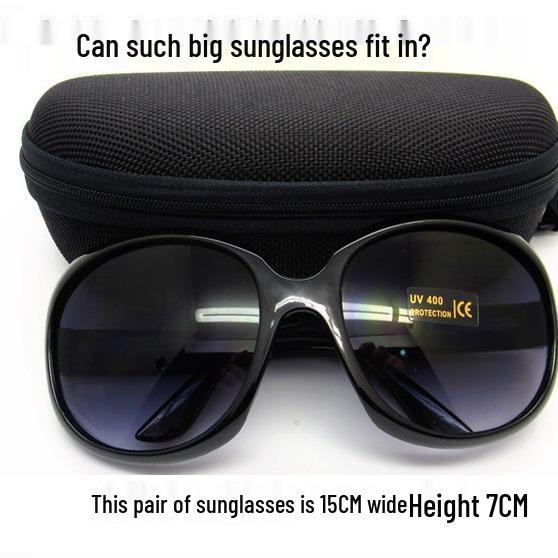 Sunglasses Case with Zipper, Anti-Pressure Design, Unisex, Fresh Korean Style for Outdoor Sports, Includes Free Shipping