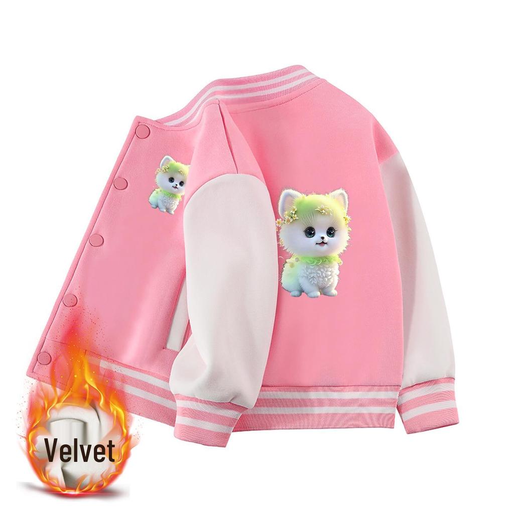 Girls’ Fashionable Baseball Jacket – Spring/Autumn Style