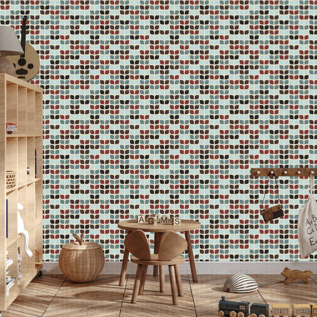 Geometric retro pattern wallpaper for living room and bedroom 50x1000