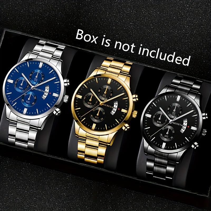 Watch 3-Piece Set Men S Watch Business Steel Belt Watch Quartz Watch Versatile Watch