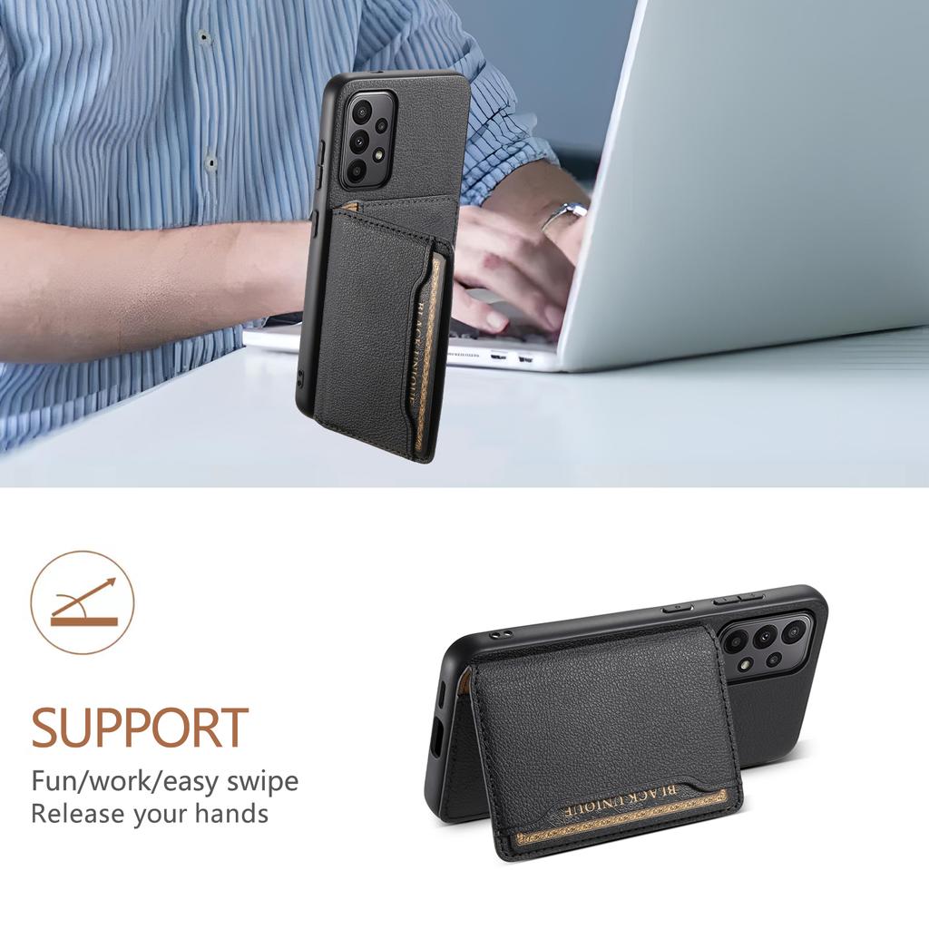 For Samsung Galaxy A23 4G/A23 5G (Global Version) Case Calf Texture Kickstand Smart Phone Cover